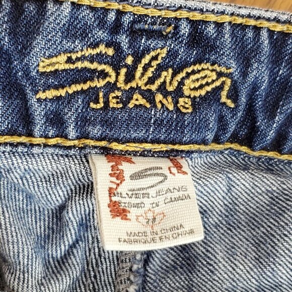 Silver Jeans Co. Aiko Womens W28 L31 Mid-Rise Bootcut Distressed Denim Jeans - Picture 6 of 11